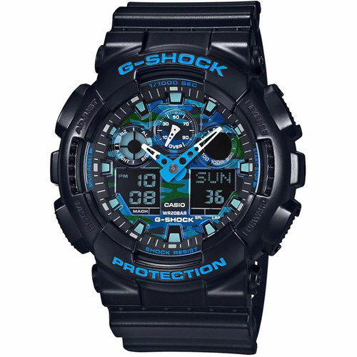 Casio shock camouflage blu - g,